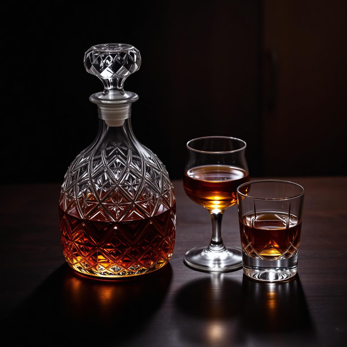 Whisky carafe en glazen